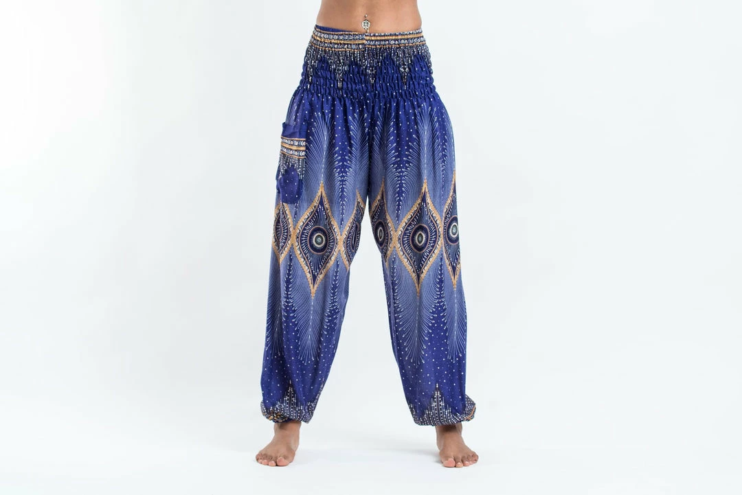 HaremPants.com Diamond Peacock Women's Harem Pants In Blue 4 HaremPants.com Diamond Peacock Women's Harem Pants In Blue