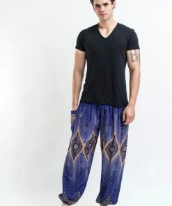 HaremPants.com Diamond Peacock Men's Harem Pants In Blue