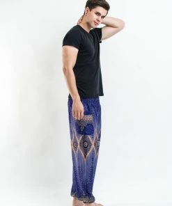 HaremPants.com Diamond Peacock Men's Harem Pants In Blue 7 HaremPants.com Diamond Peacock Men's Harem Pants In Blue