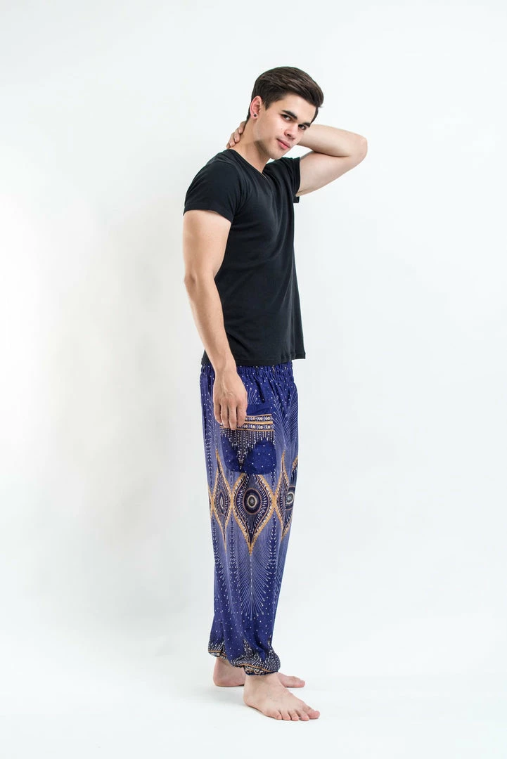 HaremPants.com Diamond Peacock Men's Harem Pants In Blue 5 HaremPants.com Diamond Peacock Men's Harem Pants In Blue