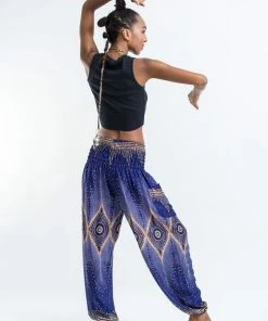HaremPants.com Diamond Peacock Women's Harem Pants In Blue 8 HaremPants.com Diamond Peacock Women's Harem Pants In Blue