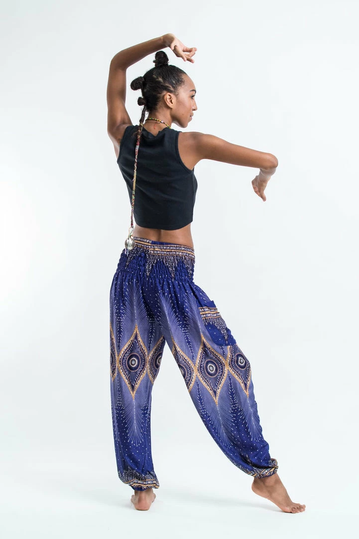 HaremPants.com Diamond Peacock Women's Harem Pants In Blue 5 HaremPants.com Diamond Peacock Women's Harem Pants In Blue