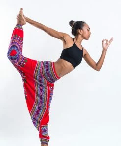 HaremPants.com Dashiki Prints Jumpsuit Harem Pants In Red