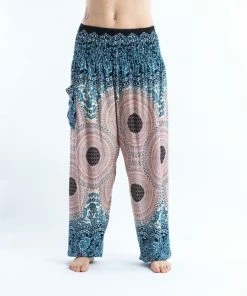 HaremPants.com Geometric Mandalas Women's Harem Pants In Silver Gray