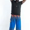 HaremPants.com Plus Size Floral Men's Harem Pants In Ocean Blue