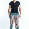 HaremPants.com Geometric Mandalas Men's Harem Pants In Silver Gray