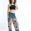 HaremPants.com Geometric Mandalas Women's Harem Pants In Silver Gray