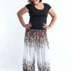 HaremPants.com Plus Size Floral Women's Harem Pants In White