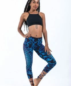 HaremPants.com Oval Swirls Tie Dye Cotton Capri Leggings In Indigo 11 HaremPants.com Oval Swirls Tie Dye Cotton Capri Leggings In Indigo