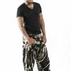 HaremPants.com Tie Dye Cotton Men Harem Pants In Black White Men's 2 HaremPants.com Tie Dye Cotton Men Harem Pants In Black White Men's