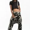 HaremPants.com Tie Dye Cotton Women Harem Pants In Black White Women's
