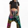 HaremPants.com Tie Dye Cotton Women Harem Pants In Festival Black
