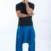 HaremPants.com Men's Cotton Men Harem Pants In Solid Blue