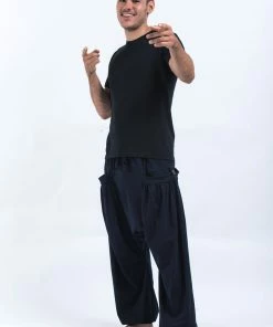 HaremPants.com Men's Cotton Men Harem Pants In Solid Navy