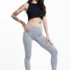 HaremPants.com Solid Color Cotton Leggings In Gray Women's