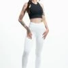 HaremPants.com Solid Color Tie Dye Cotton Leggings In White