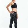 HaremPants.com Women's Marble Tie Dye Cotton Leggings In Black