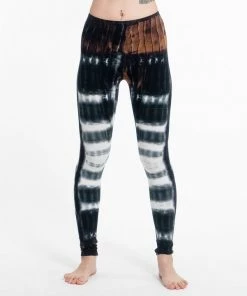 HaremPants.com Patch Dye Tie Dye Cotton Leggings In Brown Women's