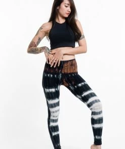 HaremPants.com Patch Dye Tie Dye Cotton Leggings In Brown Women's