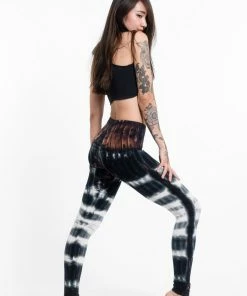 HaremPants.com Patch Dye Tie Dye Cotton Leggings In Brown Women's