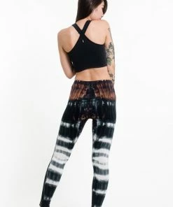 HaremPants.com Patch Dye Tie Dye Cotton Leggings In Brown Women's
