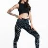HaremPants.com Diamond Tie Dye Cotton Leggings In Black
