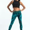 HaremPants.com Diamond Tie Dye Cotton Leggings In Turquoise Women's