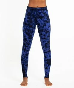 HaremPants.com Women's Shatter Tie Dye Cotton Leggings In Indigo