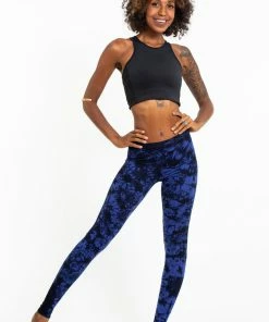 HaremPants.com Women's Shatter Tie Dye Cotton Leggings In Indigo