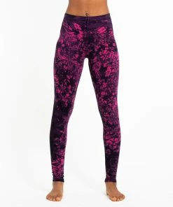 HaremPants.com Shatter Tie Dye Cotton Leggings In Magenta Women's