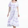 HaremPants.com Tie Dye Loose Midi Dress In Purple Women's