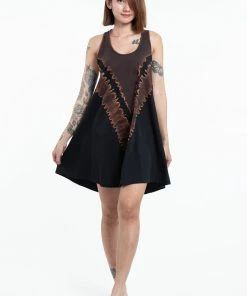 HaremPants.com Tie Dye Cotton Tank Dress In Black 06 Women's