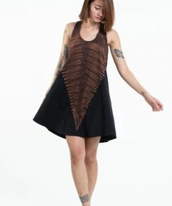 HaremPants.com Women's Tie Dye Cotton Tank Dress In Black 07