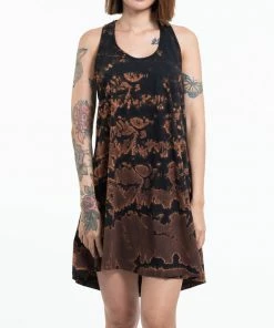 HaremPants.com Tie Dye Cotton Tank Dress In Black 09 Women's