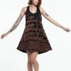 HaremPants.com Tie Dye Cotton Tank Dress In Black 09 Women's
