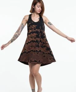 HaremPants.com Tie Dye Cotton Tank Dress In Black 09 Women's