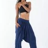 HaremPants.com Women's Crinkled Hill Tribe Cotton Harem Pants In Navy