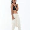 HaremPants.com Women's Crinkled Hill Tribe Cotton Harem Pants In Off White