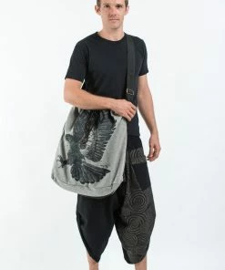 HaremPants.com Eagle Denim Drawstring Tote Bag