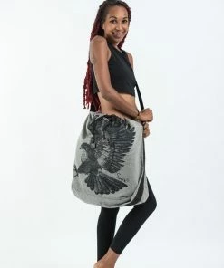 HaremPants.com Eagle Denim Drawstring Tote Bag
