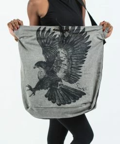 HaremPants.com Eagle Denim Drawstring Tote Bag