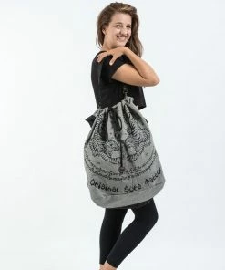 HaremPants.com Summer Super Sale 2022 Thai Tattoo Denim Drawstring Tote Bag