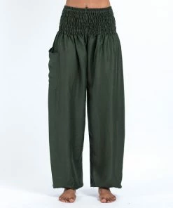 HaremPants.com Solid Color Women's Harem Pants In Dark Green