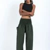 HaremPants.com Solid Color Women's Harem Pants In Dark Green