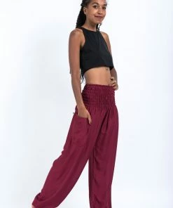HaremPants.com Solid Color Women's Harem Pants In Red