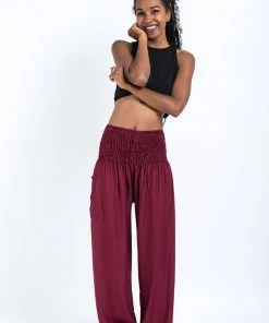 HaremPants.com Solid Color Women's Harem Pants In Red