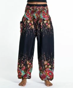 HaremPants.com Floral Women's Harem Pants In Black