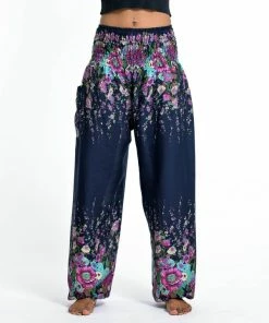 HaremPants.com Floral Women's Harem Pants In Blue