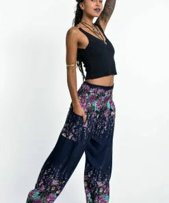 HaremPants.com Floral Women's Harem Pants In Blue