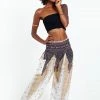 HaremPants.com Peacock Feathers Women's Harem Pants In White